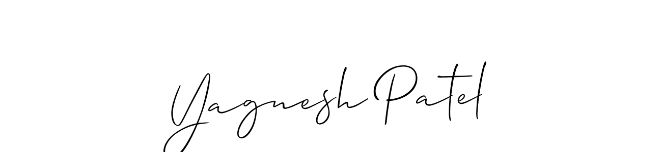 Make a beautiful signature design for name Yagnesh Patel. With this signature (Allison_Script) style, you can create a handwritten signature for free. Yagnesh Patel signature style 2 images and pictures png