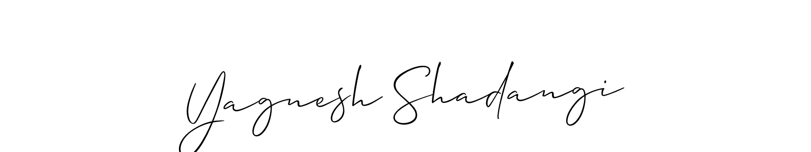 Allison_Script is a professional signature style that is perfect for those who want to add a touch of class to their signature. It is also a great choice for those who want to make their signature more unique. Get Yagnesh Shadangi name to fancy signature for free. Yagnesh Shadangi signature style 2 images and pictures png