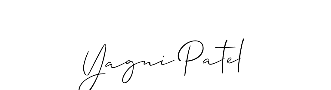 How to make Yagni Patel name signature. Use Allison_Script style for creating short signs online. This is the latest handwritten sign. Yagni Patel signature style 2 images and pictures png