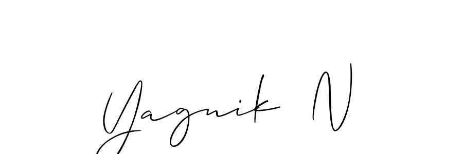 Design your own signature with our free online signature maker. With this signature software, you can create a handwritten (Allison_Script) signature for name Yagnik  N. Yagnik  N signature style 2 images and pictures png