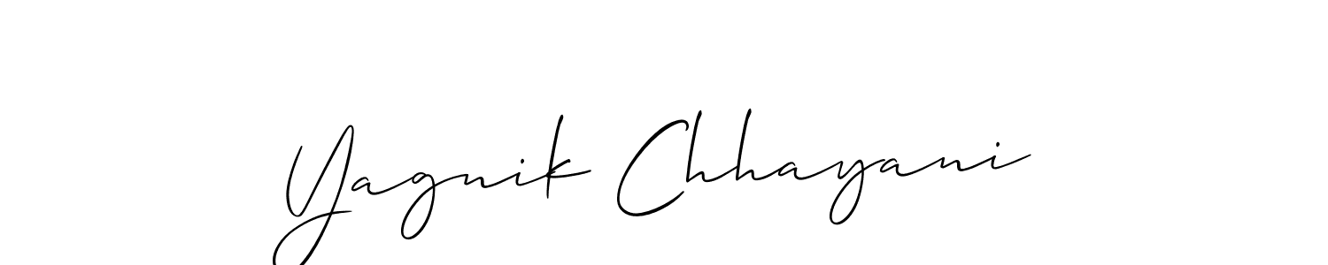 Design your own signature with our free online signature maker. With this signature software, you can create a handwritten (Allison_Script) signature for name Yagnik Chhayani. Yagnik Chhayani signature style 2 images and pictures png