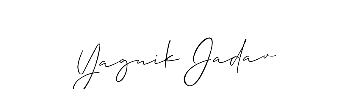 Allison_Script is a professional signature style that is perfect for those who want to add a touch of class to their signature. It is also a great choice for those who want to make their signature more unique. Get Yagnik Jadav name to fancy signature for free. Yagnik Jadav signature style 2 images and pictures png