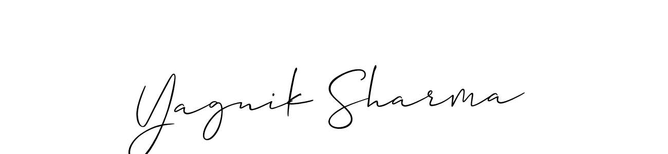 How to make Yagnik Sharma name signature. Use Allison_Script style for creating short signs online. This is the latest handwritten sign. Yagnik Sharma signature style 2 images and pictures png