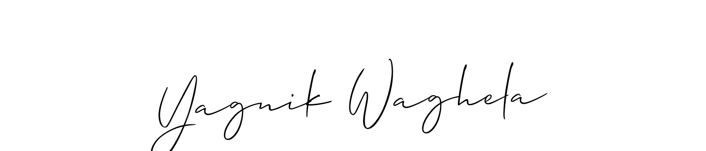 Make a short Yagnik Waghela signature style. Manage your documents anywhere anytime using Allison_Script. Create and add eSignatures, submit forms, share and send files easily. Yagnik Waghela signature style 2 images and pictures png