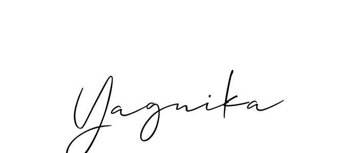 Also we have Yagnika name is the best signature style. Create professional handwritten signature collection using Allison_Script autograph style. Yagnika signature style 2 images and pictures png