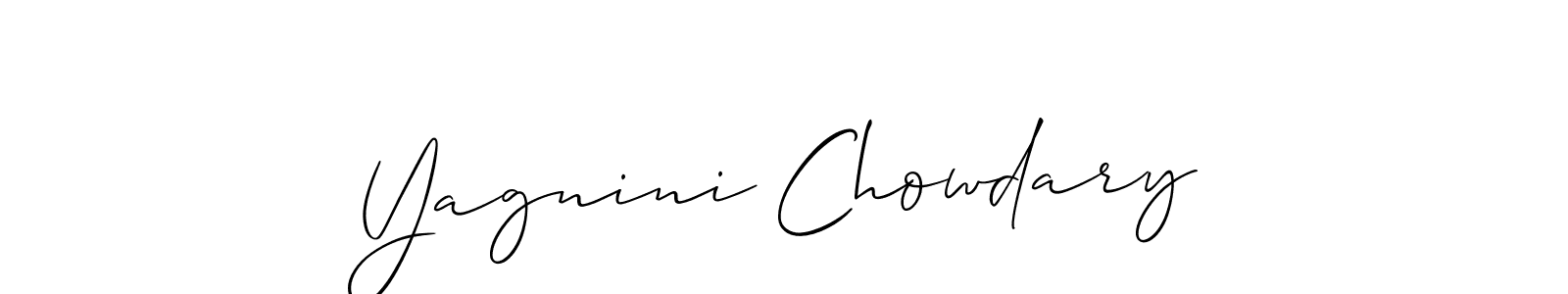 How to make Yagnini Chowdary signature? Allison_Script is a professional autograph style. Create handwritten signature for Yagnini Chowdary name. Yagnini Chowdary signature style 2 images and pictures png