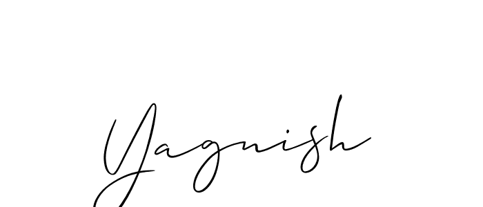 The best way (Allison_Script) to make a short signature is to pick only two or three words in your name. The name Yagnish include a total of six letters. For converting this name. Yagnish signature style 2 images and pictures png