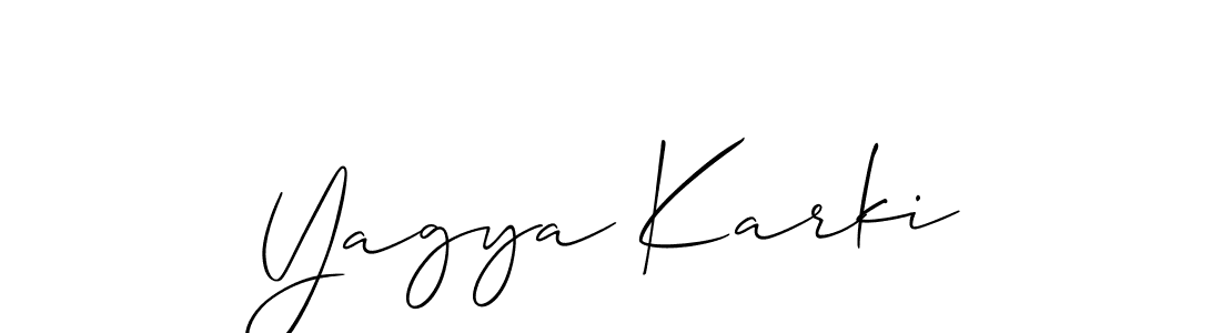 Yagya Karki stylish signature style. Best Handwritten Sign (Allison_Script) for my name. Handwritten Signature Collection Ideas for my name Yagya Karki. Yagya Karki signature style 2 images and pictures png