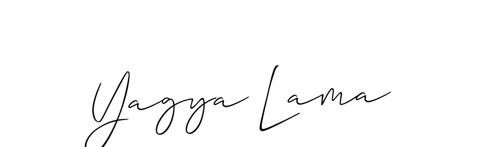 Make a beautiful signature design for name Yagya Lama. With this signature (Allison_Script) style, you can create a handwritten signature for free. Yagya Lama signature style 2 images and pictures png