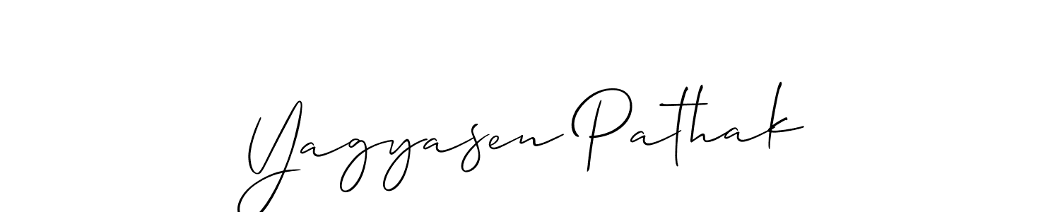 You should practise on your own different ways (Allison_Script) to write your name (Yagyasen Pathak) in signature. don't let someone else do it for you. Yagyasen Pathak signature style 2 images and pictures png