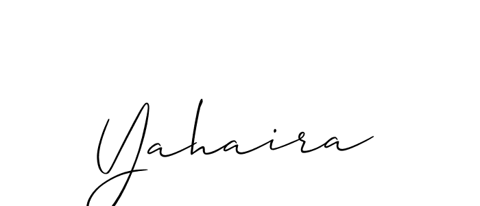 Use a signature maker to create a handwritten signature online. With this signature software, you can design (Allison_Script) your own signature for name Yahaira. Yahaira signature style 2 images and pictures png
