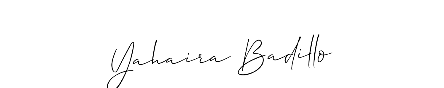 How to make Yahaira Badillo signature? Allison_Script is a professional autograph style. Create handwritten signature for Yahaira Badillo name. Yahaira Badillo signature style 2 images and pictures png