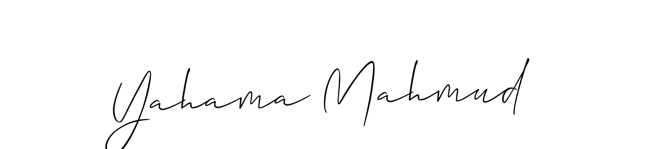 Use a signature maker to create a handwritten signature online. With this signature software, you can design (Allison_Script) your own signature for name Yahama Mahmud. Yahama Mahmud signature style 2 images and pictures png