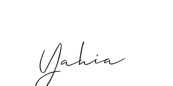 Allison_Script is a professional signature style that is perfect for those who want to add a touch of class to their signature. It is also a great choice for those who want to make their signature more unique. Get Yahia  name to fancy signature for free. Yahia  signature style 2 images and pictures png