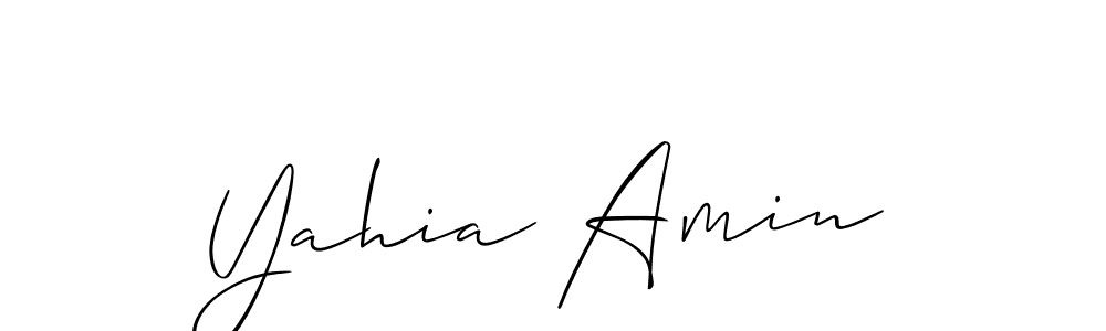 Make a beautiful signature design for name Yahia Amin. With this signature (Allison_Script) style, you can create a handwritten signature for free. Yahia Amin signature style 2 images and pictures png