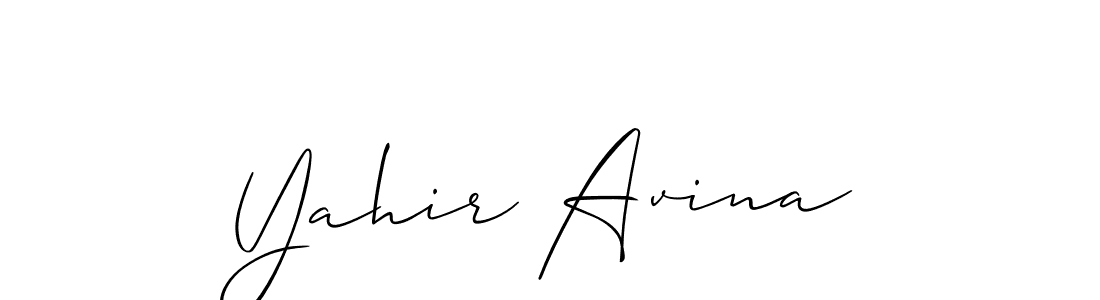 How to make Yahir Avina name signature. Use Allison_Script style for creating short signs online. This is the latest handwritten sign. Yahir Avina signature style 2 images and pictures png