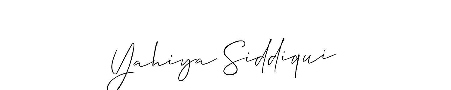 How to make Yahiya Siddiqui signature? Allison_Script is a professional autograph style. Create handwritten signature for Yahiya Siddiqui name. Yahiya Siddiqui signature style 2 images and pictures png