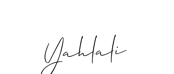 It looks lik you need a new signature style for name Yahlali. Design unique handwritten (Allison_Script) signature with our free signature maker in just a few clicks. Yahlali signature style 2 images and pictures png