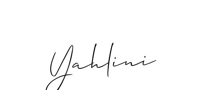 if you are searching for the best signature style for your name Yahlini. so please give up your signature search. here we have designed multiple signature styles  using Allison_Script. Yahlini signature style 2 images and pictures png