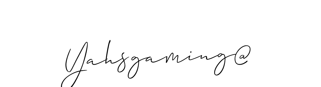 Allison_Script is a professional signature style that is perfect for those who want to add a touch of class to their signature. It is also a great choice for those who want to make their signature more unique. Get Yahsgaming@ name to fancy signature for free. Yahsgaming@ signature style 2 images and pictures png