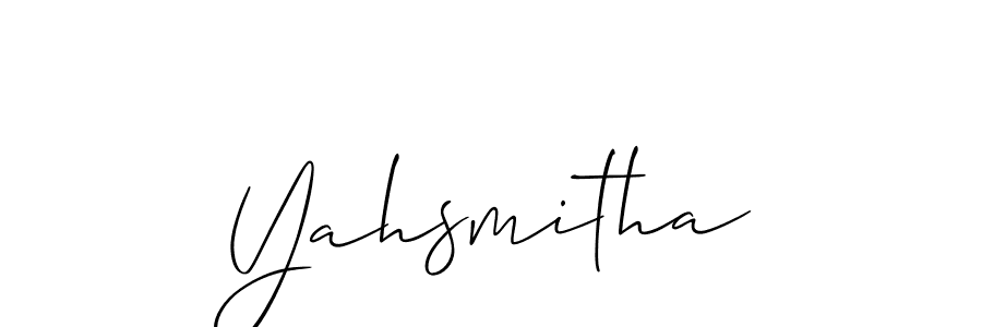 Design your own signature with our free online signature maker. With this signature software, you can create a handwritten (Allison_Script) signature for name Yahsmitha. Yahsmitha signature style 2 images and pictures png