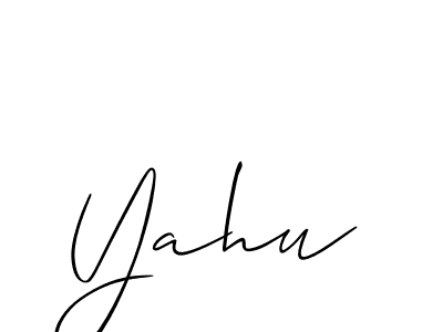 Design your own signature with our free online signature maker. With this signature software, you can create a handwritten (Allison_Script) signature for name Yahu. Yahu signature style 2 images and pictures png