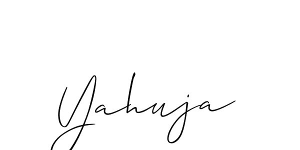 if you are searching for the best signature style for your name Yahuja. so please give up your signature search. here we have designed multiple signature styles  using Allison_Script. Yahuja signature style 2 images and pictures png