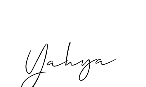 Use a signature maker to create a handwritten signature online. With this signature software, you can design (Allison_Script) your own signature for name Yahya. Yahya signature style 2 images and pictures png
