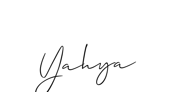 Create a beautiful signature design for name Yahya . With this signature (Allison_Script) fonts, you can make a handwritten signature for free. Yahya  signature style 2 images and pictures png