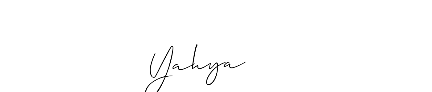 Create a beautiful signature design for name Yahya يحيى. With this signature (Allison_Script) fonts, you can make a handwritten signature for free. Yahya يحيى signature style 2 images and pictures png