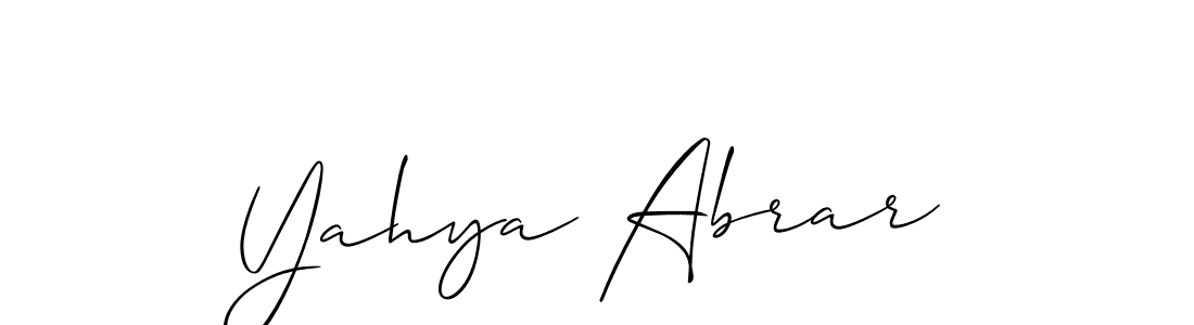Design your own signature with our free online signature maker. With this signature software, you can create a handwritten (Allison_Script) signature for name Yahya Abrar. Yahya Abrar signature style 2 images and pictures png
