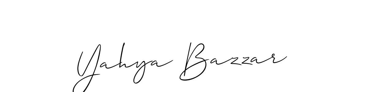 Yahya Bazzar stylish signature style. Best Handwritten Sign (Allison_Script) for my name. Handwritten Signature Collection Ideas for my name Yahya Bazzar. Yahya Bazzar signature style 2 images and pictures png