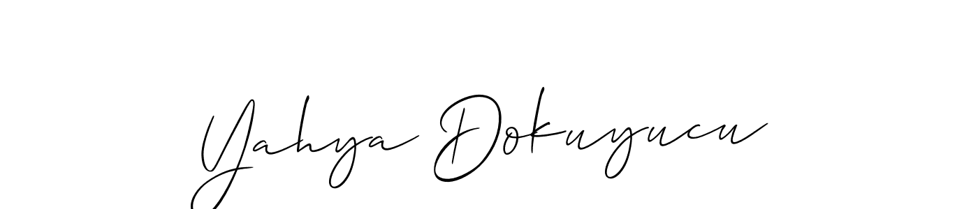 You should practise on your own different ways (Allison_Script) to write your name (Yahya Dokuyucu) in signature. don't let someone else do it for you. Yahya Dokuyucu signature style 2 images and pictures png