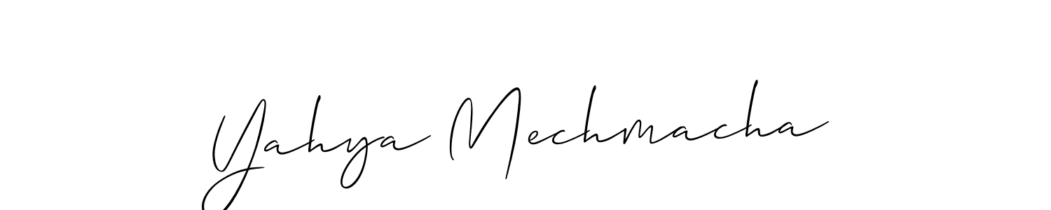 Design your own signature with our free online signature maker. With this signature software, you can create a handwritten (Allison_Script) signature for name Yahya Mechmacha. Yahya Mechmacha signature style 2 images and pictures png