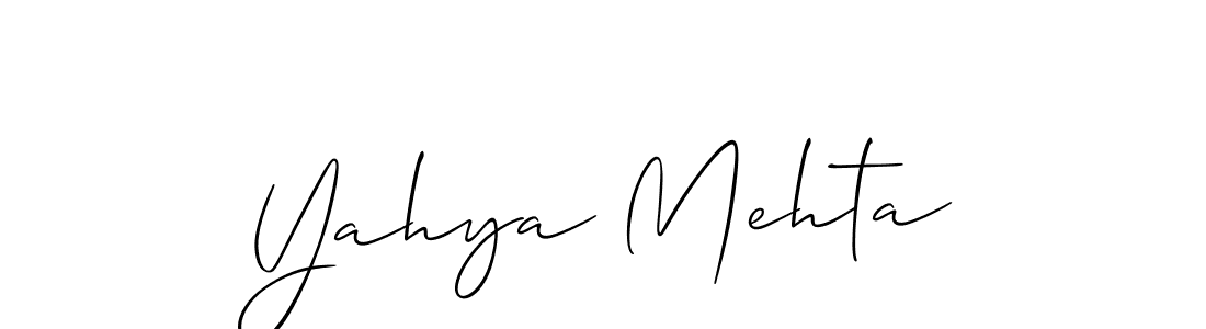 Allison_Script is a professional signature style that is perfect for those who want to add a touch of class to their signature. It is also a great choice for those who want to make their signature more unique. Get Yahya Mehta name to fancy signature for free. Yahya Mehta signature style 2 images and pictures png