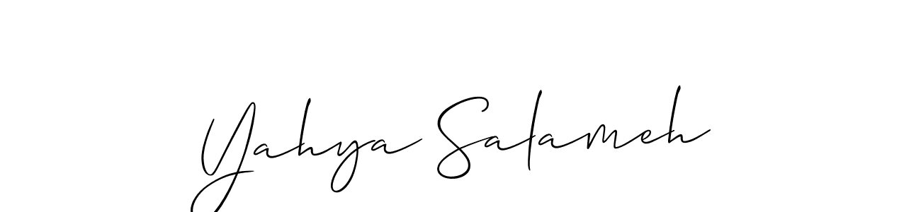 It looks lik you need a new signature style for name Yahya Salameh. Design unique handwritten (Allison_Script) signature with our free signature maker in just a few clicks. Yahya Salameh signature style 2 images and pictures png