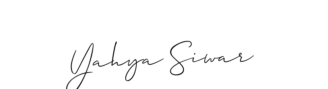 You should practise on your own different ways (Allison_Script) to write your name (Yahya Siwar) in signature. don't let someone else do it for you. Yahya Siwar signature style 2 images and pictures png