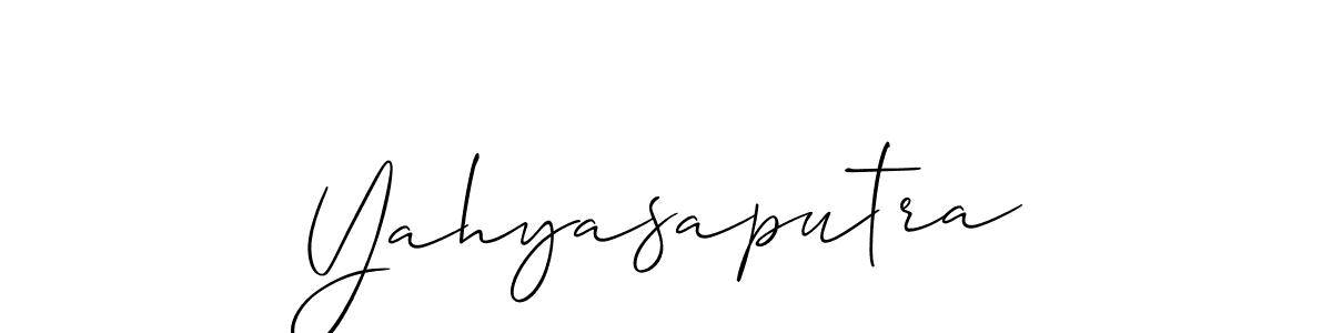 if you are searching for the best signature style for your name Yahyasaputra. so please give up your signature search. here we have designed multiple signature styles  using Allison_Script. Yahyasaputra signature style 2 images and pictures png