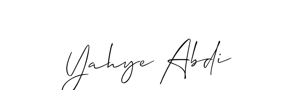 Yahye Abdi stylish signature style. Best Handwritten Sign (Allison_Script) for my name. Handwritten Signature Collection Ideas for my name Yahye Abdi. Yahye Abdi signature style 2 images and pictures png