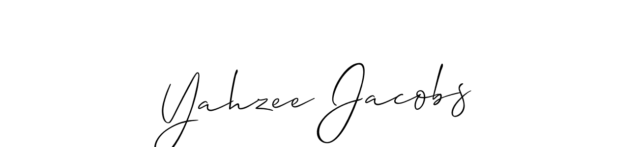 It looks lik you need a new signature style for name Yahzee Jacobs. Design unique handwritten (Allison_Script) signature with our free signature maker in just a few clicks. Yahzee Jacobs signature style 2 images and pictures png