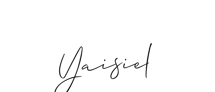 Allison_Script is a professional signature style that is perfect for those who want to add a touch of class to their signature. It is also a great choice for those who want to make their signature more unique. Get Yaisiel name to fancy signature for free. Yaisiel signature style 2 images and pictures png