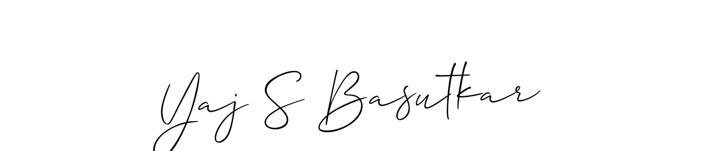 if you are searching for the best signature style for your name Yaj S Basutkar. so please give up your signature search. here we have designed multiple signature styles  using Allison_Script. Yaj S Basutkar signature style 2 images and pictures png