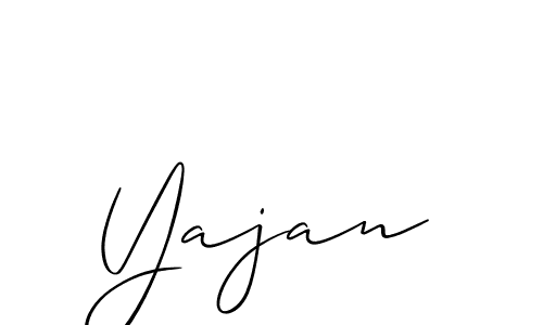 Create a beautiful signature design for name Yajan. With this signature (Allison_Script) fonts, you can make a handwritten signature for free. Yajan signature style 2 images and pictures png
