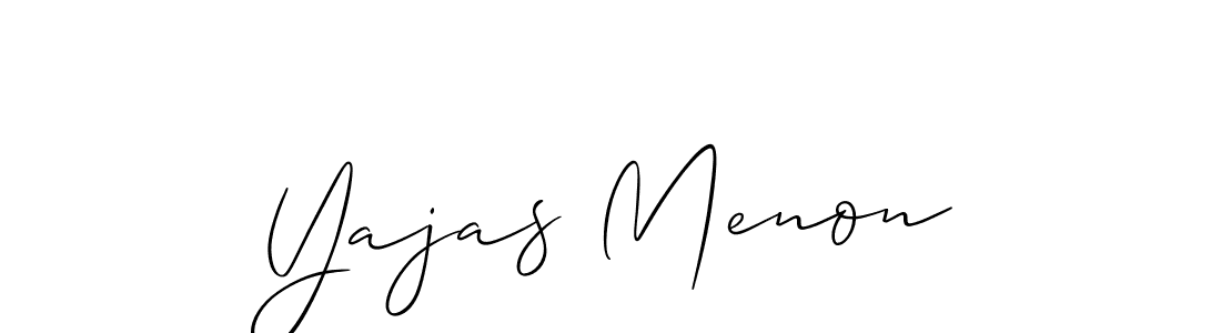 How to make Yajas Menon name signature. Use Allison_Script style for creating short signs online. This is the latest handwritten sign. Yajas Menon signature style 2 images and pictures png