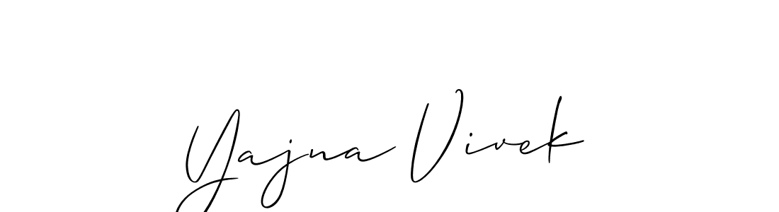 How to make Yajna Vivek name signature. Use Allison_Script style for creating short signs online. This is the latest handwritten sign. Yajna Vivek signature style 2 images and pictures png