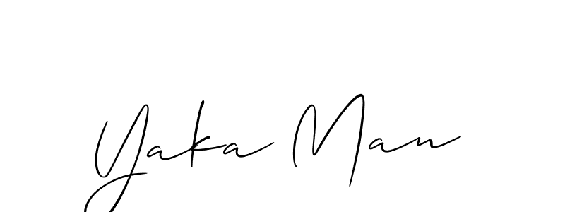 Use a signature maker to create a handwritten signature online. With this signature software, you can design (Allison_Script) your own signature for name Yaka Man. Yaka Man signature style 2 images and pictures png