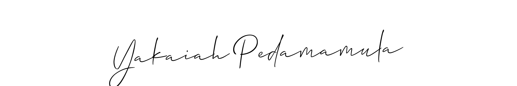 You should practise on your own different ways (Allison_Script) to write your name (Yakaiah Pedamamula) in signature. don't let someone else do it for you. Yakaiah Pedamamula signature style 2 images and pictures png