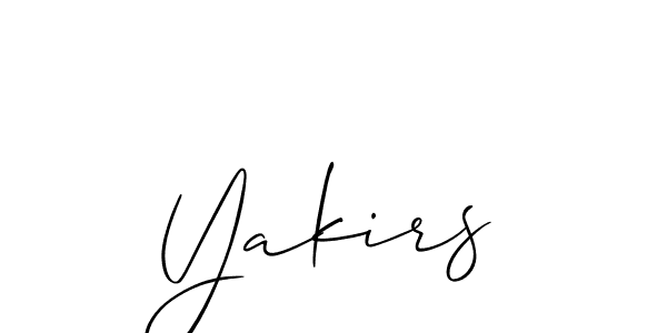 Use a signature maker to create a handwritten signature online. With this signature software, you can design (Allison_Script) your own signature for name Yakirs. Yakirs signature style 2 images and pictures png