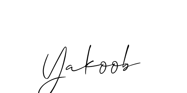 Design your own signature with our free online signature maker. With this signature software, you can create a handwritten (Allison_Script) signature for name Yakoob. Yakoob signature style 2 images and pictures png