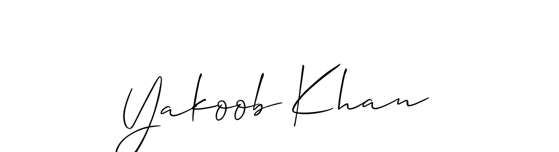 Use a signature maker to create a handwritten signature online. With this signature software, you can design (Allison_Script) your own signature for name Yakoob Khan. Yakoob Khan signature style 2 images and pictures png